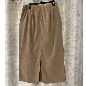 Women Elisabeth by Liz claiborne Khaki Midi Skirt